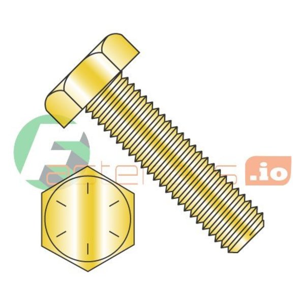 Newport Fasteners Grade 8, 3/8"-24 Hex Head Cap Screw, Zinc Yellow Steel, 1-1/2 in L, 100 PK 235752